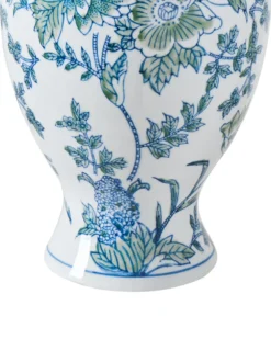 Blomstervase LLANES Porcelæn 36 cm Hvid/blå