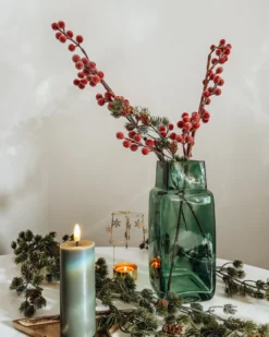 Blomstervase MERBAKA Glas 26 cm Smaragdgrøn
