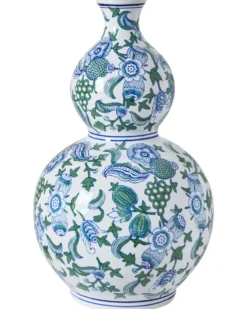 Blomstervase MOSTOLES Porcelæn 45 cm Hvid/blå