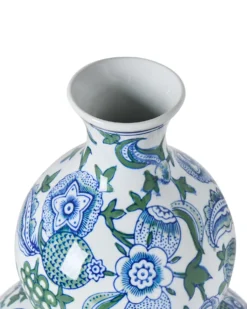 Blomstervase MOSTOLES Porcelæn 45 cm Hvid/blå