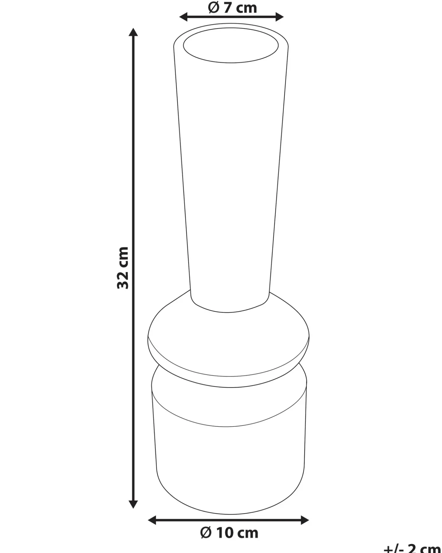 Blomstervase PEANIA Keramik 30 cm Sort