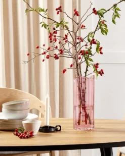 Blomstervase PERDIKI Glas 30 cm Lyserød
