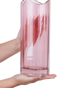 Blomstervase PERDIKI Glas 30 cm Lyserød