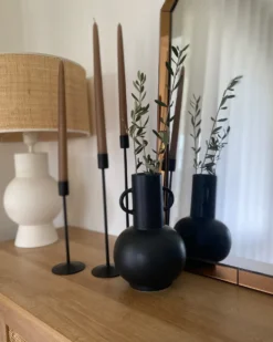 Blomstervase PEREA Keramik 26 cm Sort