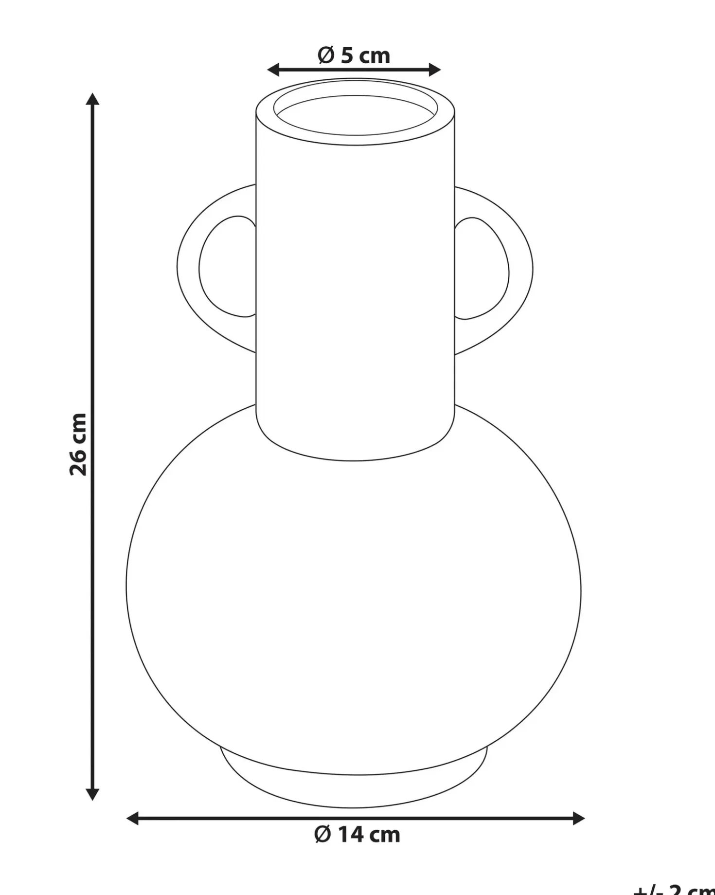Blomstervase PEREA Keramik 26 cm Sort