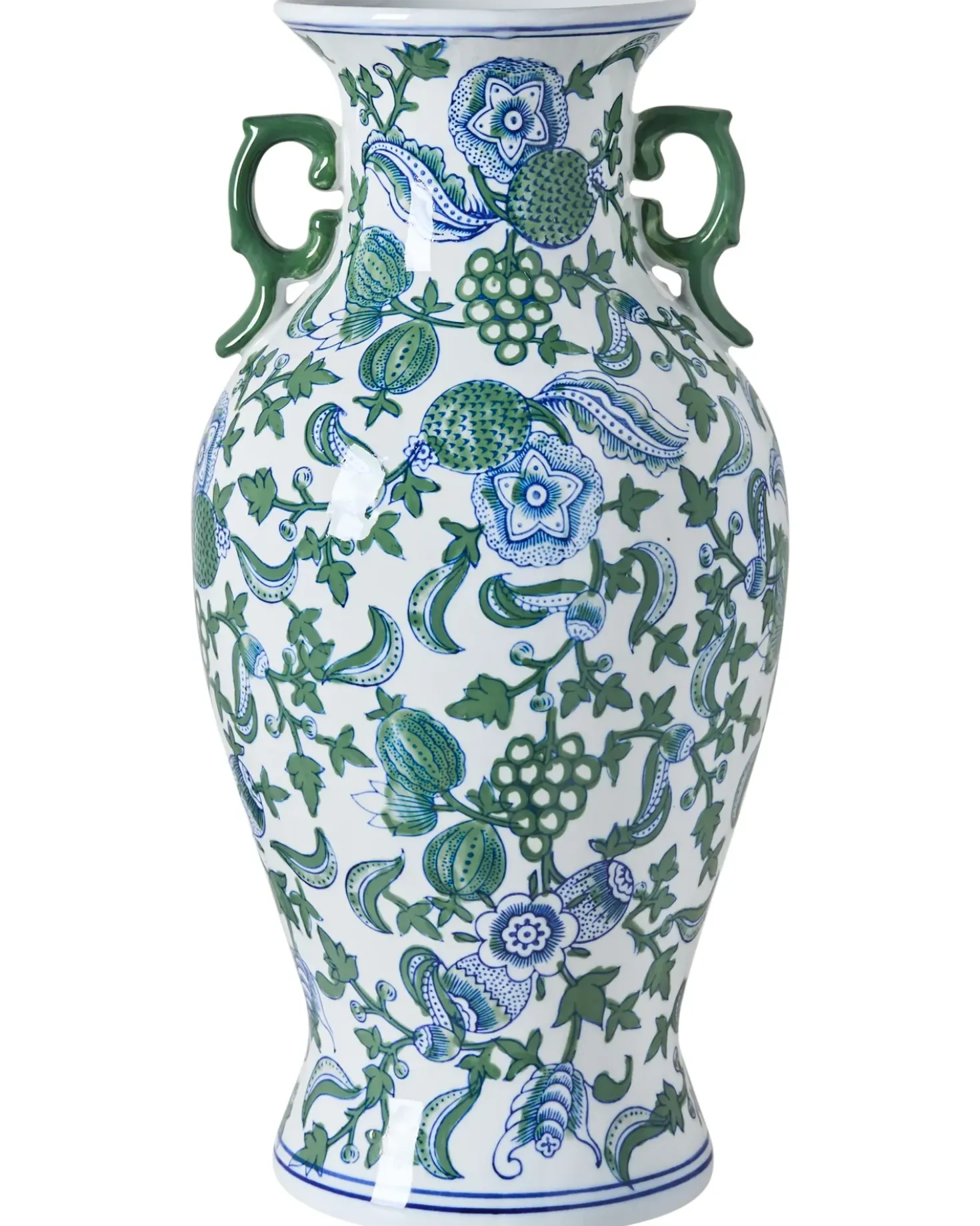 Blomstervase SEGOWIA Porcelæn 47 cm Hvid/blå