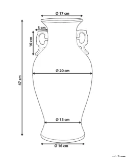 Blomstervase SEGOWIA Porcelæn 47 cm Hvid/blå