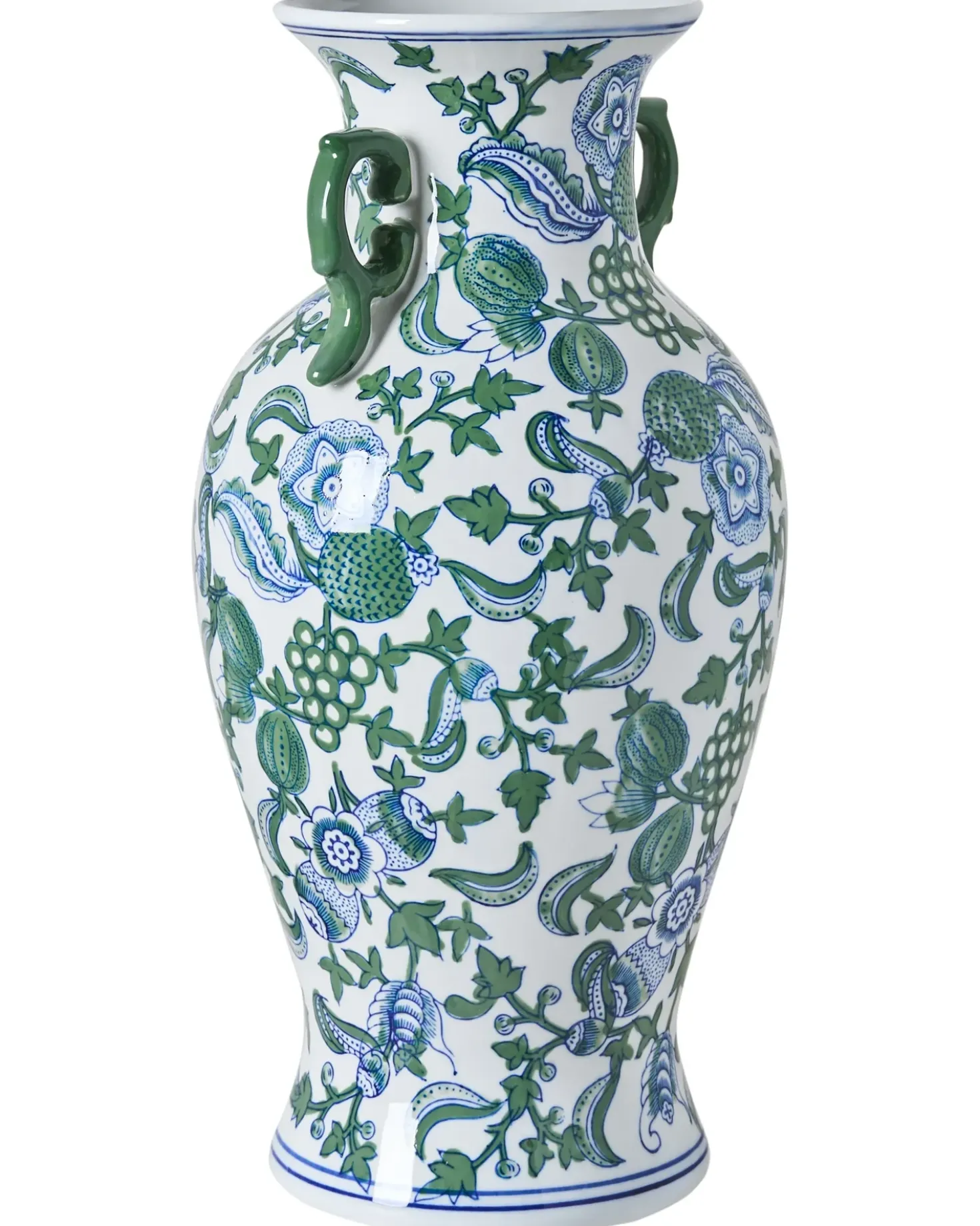 Blomstervase SEGOWIA Porcelæn 47 cm Hvid/blå