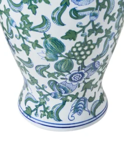 Blomstervase SEGOWIA Porcelæn 47 cm Hvid/blå