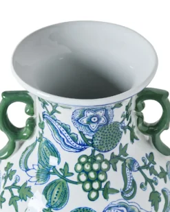 Blomstervase SEGOWIA Porcelæn 47 cm Hvid/blå