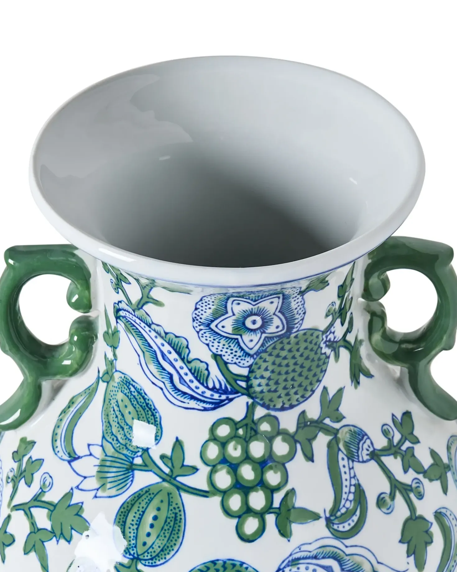 Blomstervase SEGOWIA Porcelæn 47 cm Hvid/blå