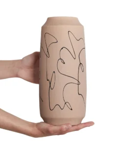 Blomstervase SUNFISH Stentøj 33 cm Sand Beige