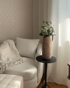 Blomstervase SUNFISH Stentøj 33 cm Sand Beige