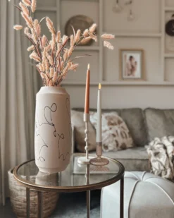 Blomstervase SUNFISH Stentøj 33 cm Sand Beige