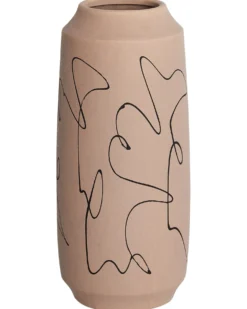 Blomstervase SUNFISH Stentøj 33 cm Sand Beige