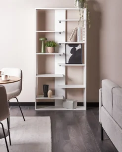 Bogreol med 8 hylder FONTAS 180 cm Hvid