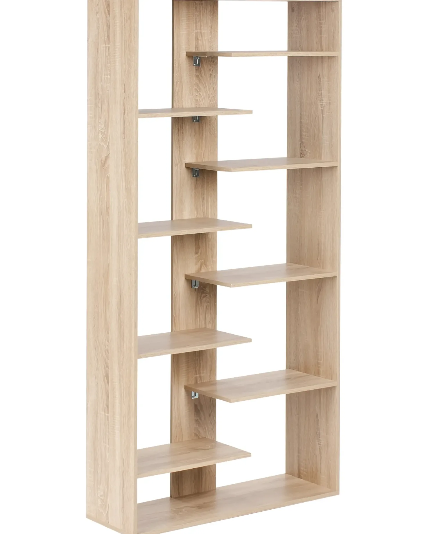 Bogreol med 8 hylder FONTAS 180 cm Lysebrun