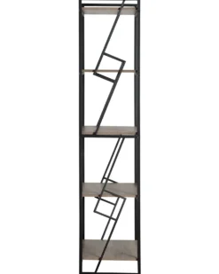 Bogreol med 5 hylder FORRES 184 cm Brun/sort