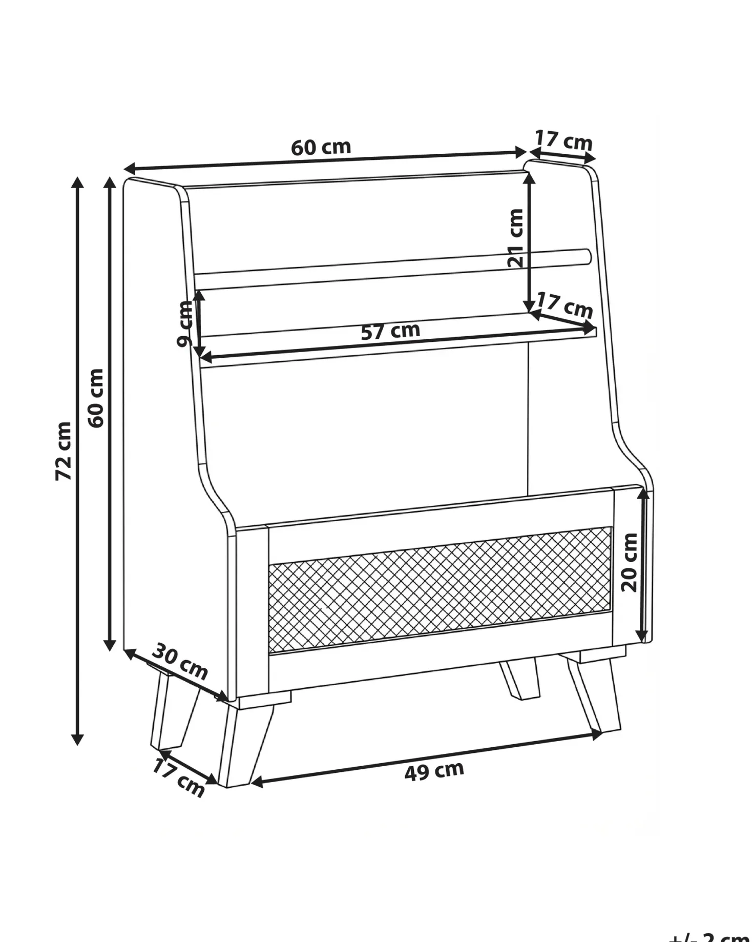 Bogreol med 2 hylder JACKIT 72 cm Hvid