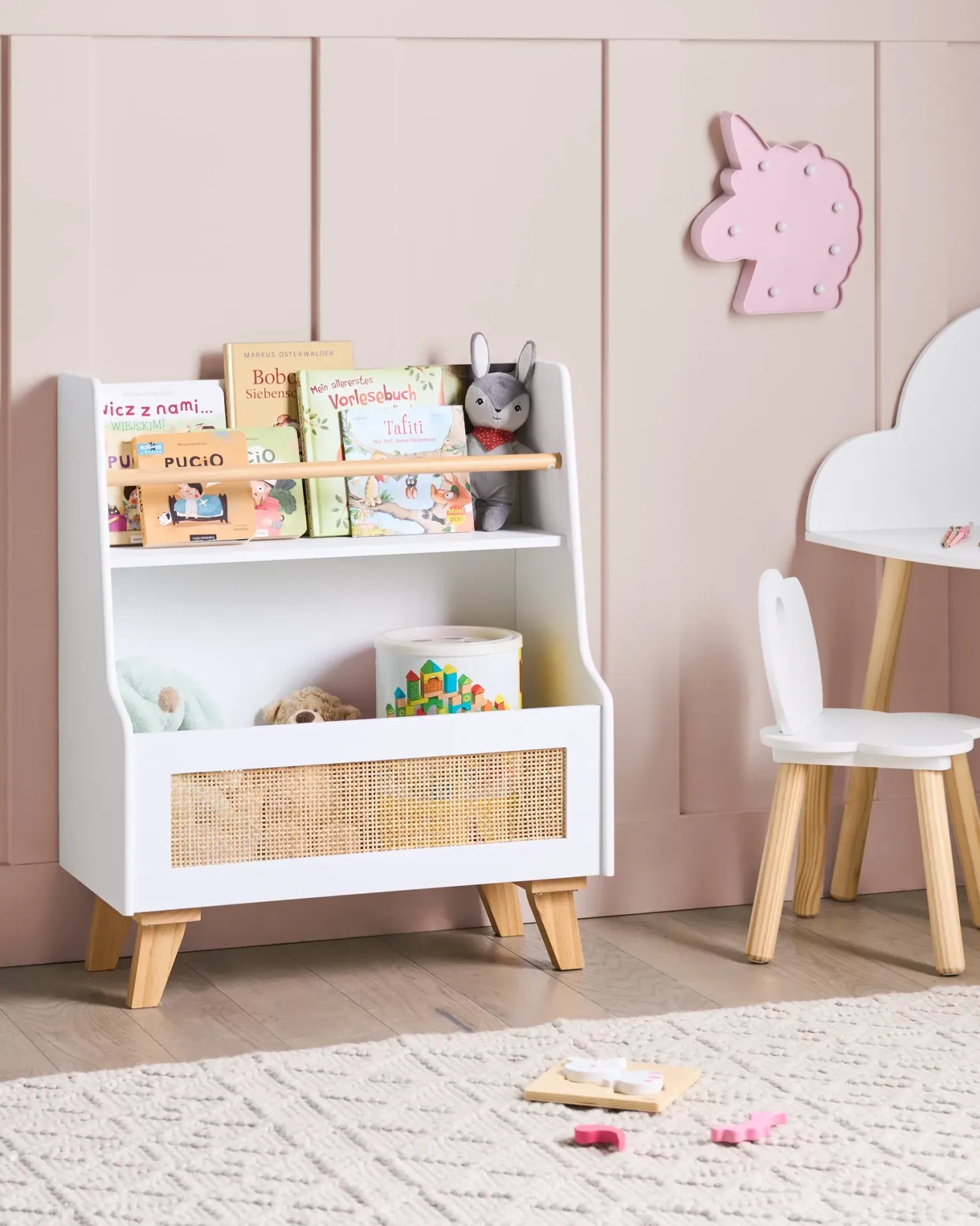 Bogreol med 2 hylder JACKIT 72 cm Hvid