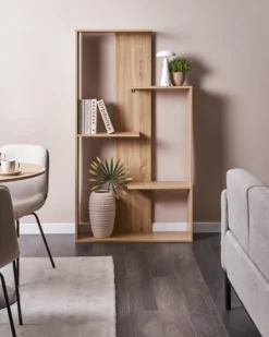 Bogreol med 3 hylder KAHNTAH 163 cm Lysebrun