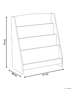 Bogreol med 4 hylder LILOET 70 cm Lysebrun