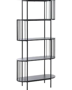 Bogreol med 4 hylder OREANA 172 cm Sort