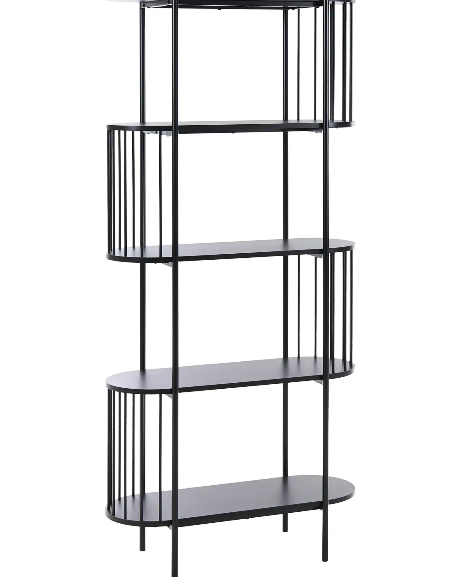 Bogreol med 4 hylder OREANA 172 cm Sort