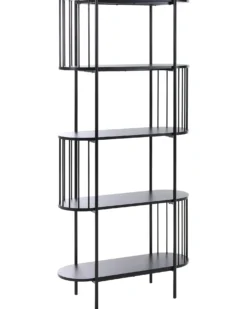 Bogreol med 4 hylder OREANA 172 cm Sort