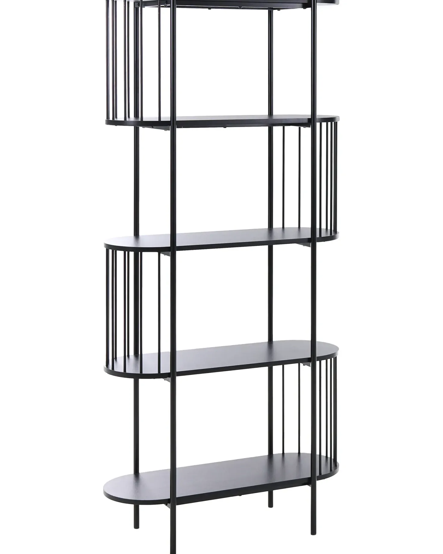 Bogreol med 4 hylder OREANA 172 cm Sort