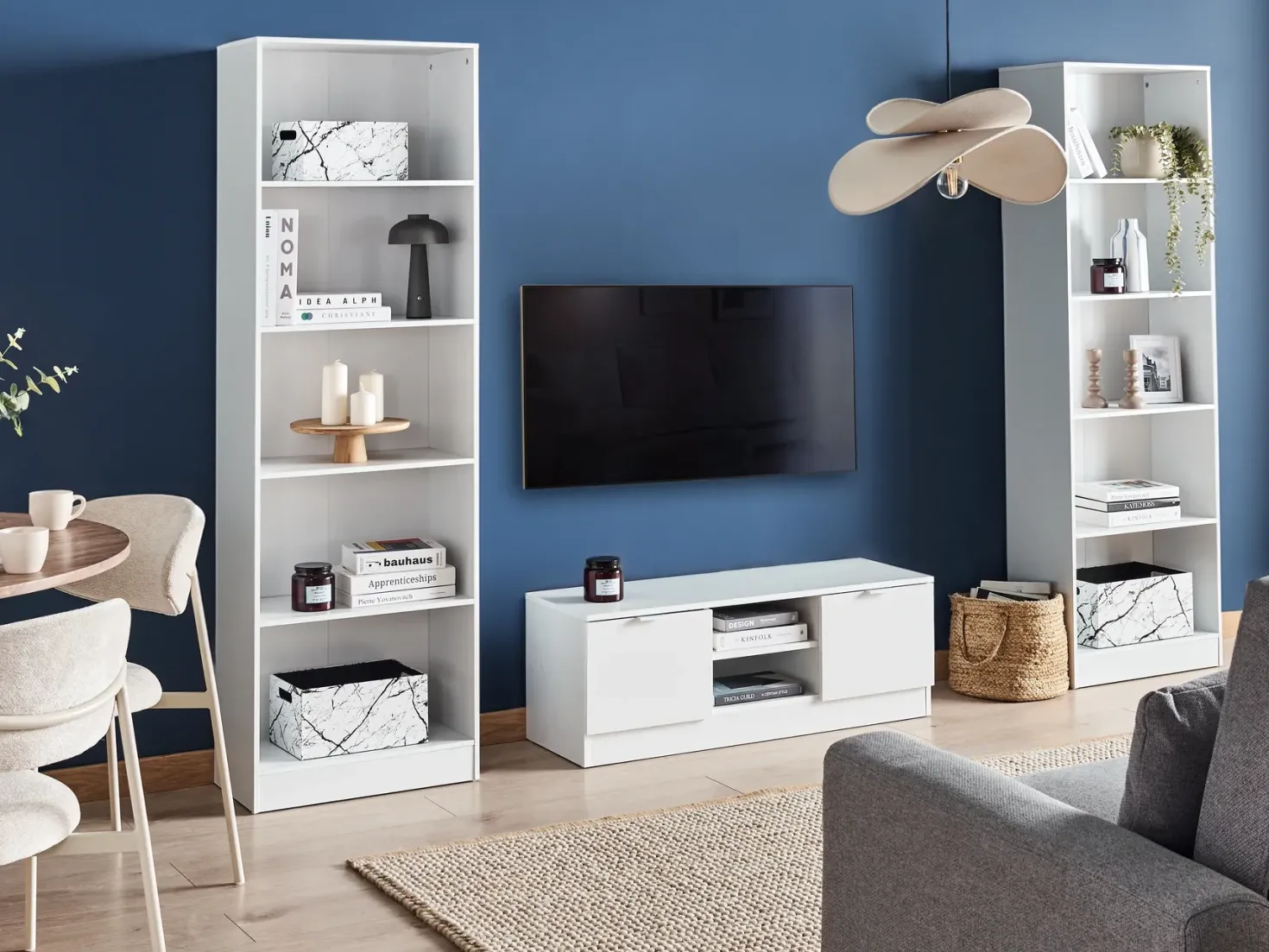 Bogreol med 5 hylder WINNIPEG 174 cm Hvid