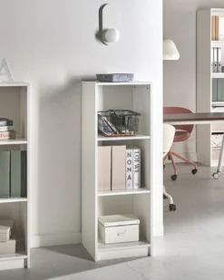 Bogreol med 3 hylder ZEHNA 117 cm Hvid