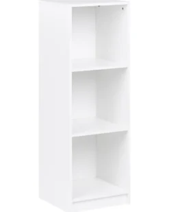 Bogreol med 3 hylder ZEHNA 117 cm Hvid