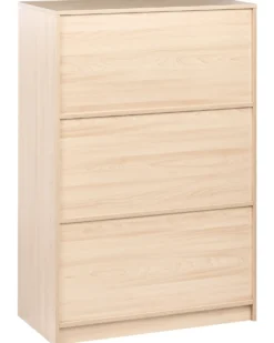 Bogreol med 3 hylder ZEHNA 117 cm Lysebrun