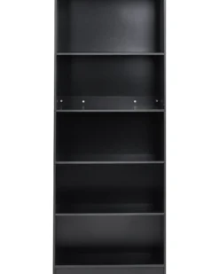 Bogreol med 5 hylder ZEHNA 197 cm Sort