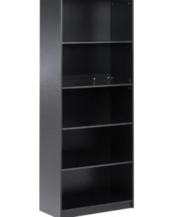Bogreol med 5 hylder ZEHNA 197 cm Sort