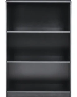 Bogreol med 3 hylder ZEHNA 117 cm Sort