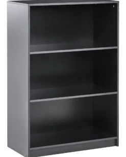 Bogreol med 3 hylder ZEHNA 117 cm Sort