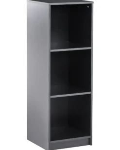Bogreol med 3 hylder ZEHNA 117 cm Sort