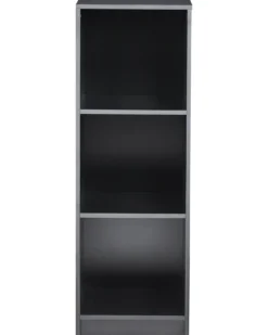 Bogreol med 3 hylder ZEHNA 117 cm Sort