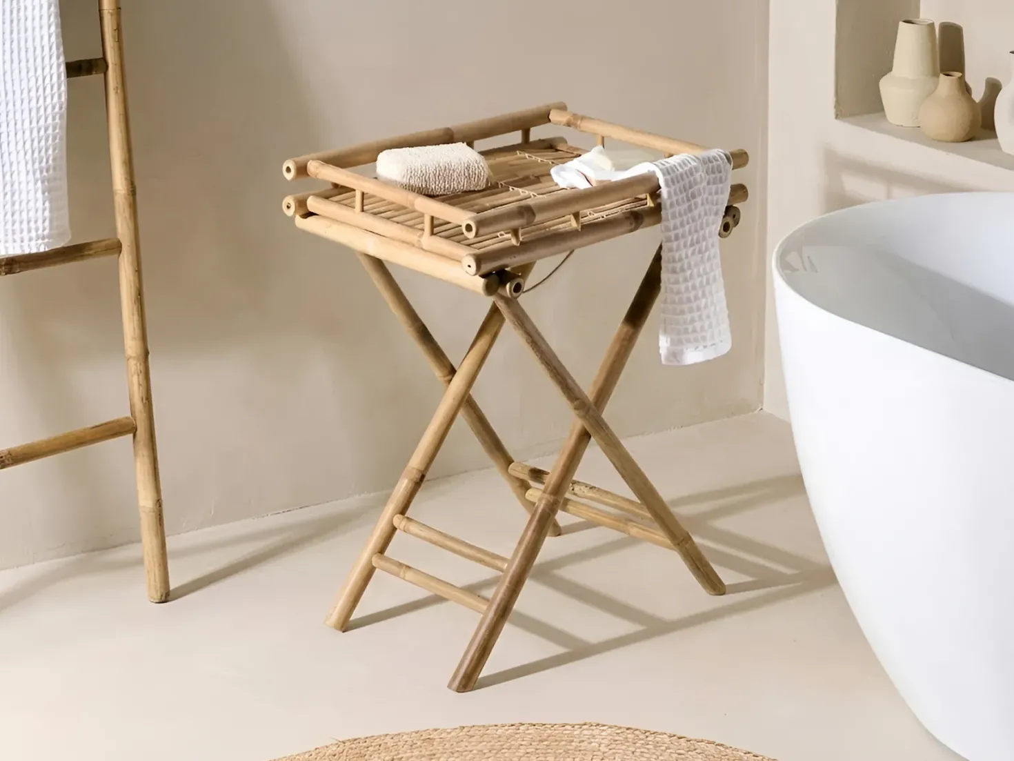 Bord MISICUNI Bambus Naturlig Foldbar