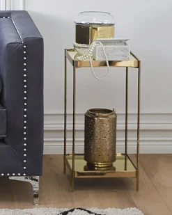 Bord ALSEA Hærdet glas Guld