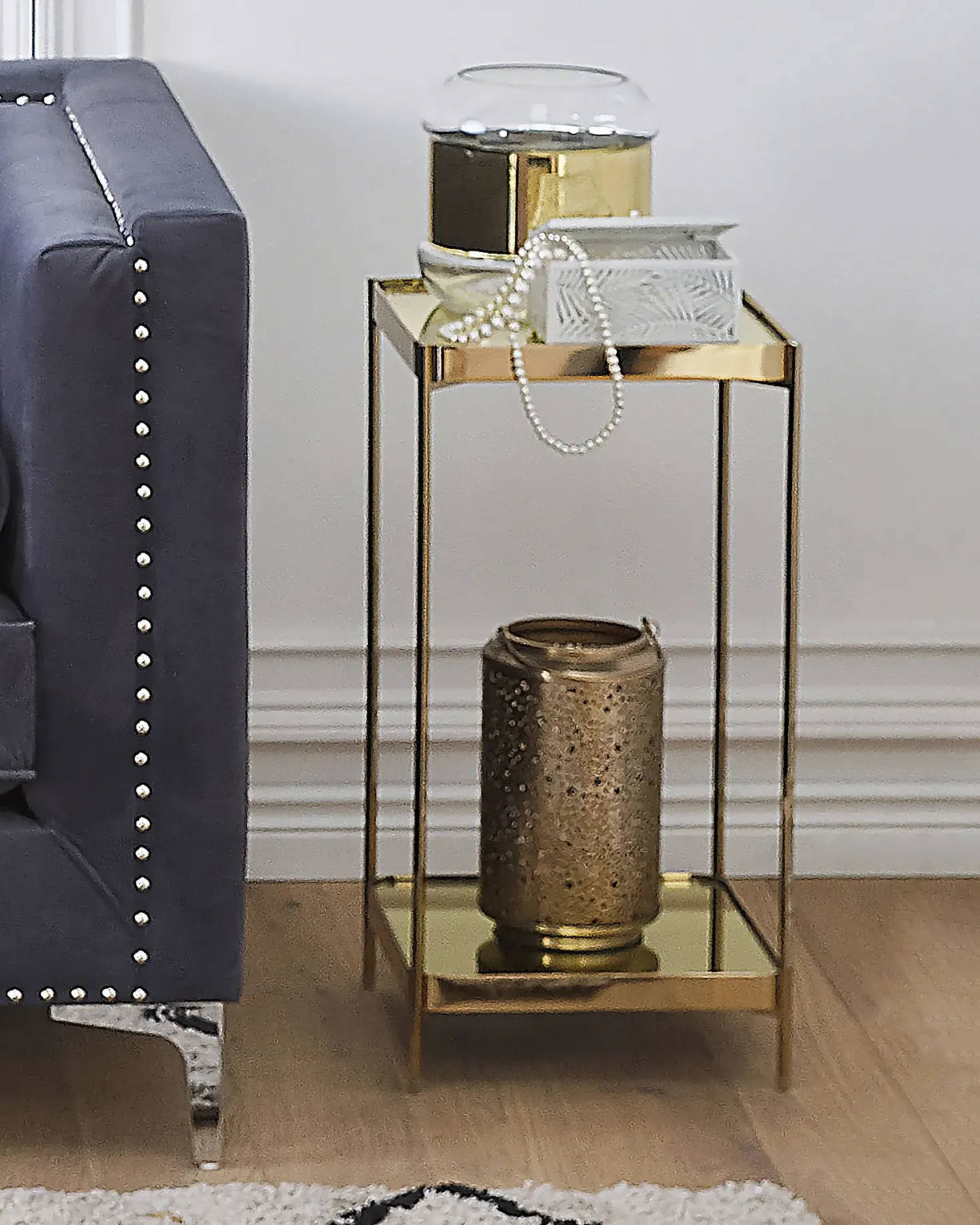 Bord ALSEA Hærdet glas Guld