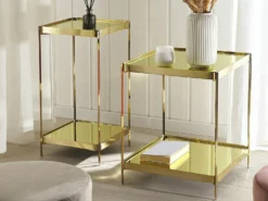 Bord ALSEA Hærdet glas Guld