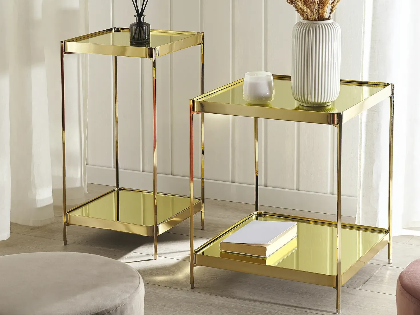 Bord ALSEA Hærdet glas Guld