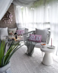 Bord BIVIERE 39 cm 39 cm Terrazzo effekt Hvid terrazzo