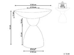 Bord CAFFI 50 cm 50 cm Hvid terrazzo