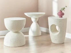 Bord CAFFI 50 cm 50 cm Hvid terrazzo