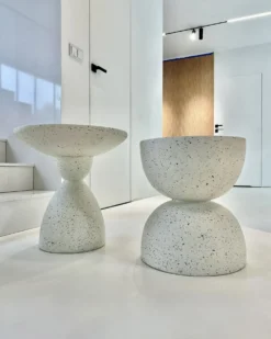 Bord CAFFI 50 cm 50 cm Hvid terrazzo