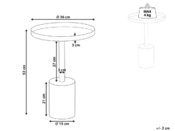 Bord CAMELO II Metal Hvid